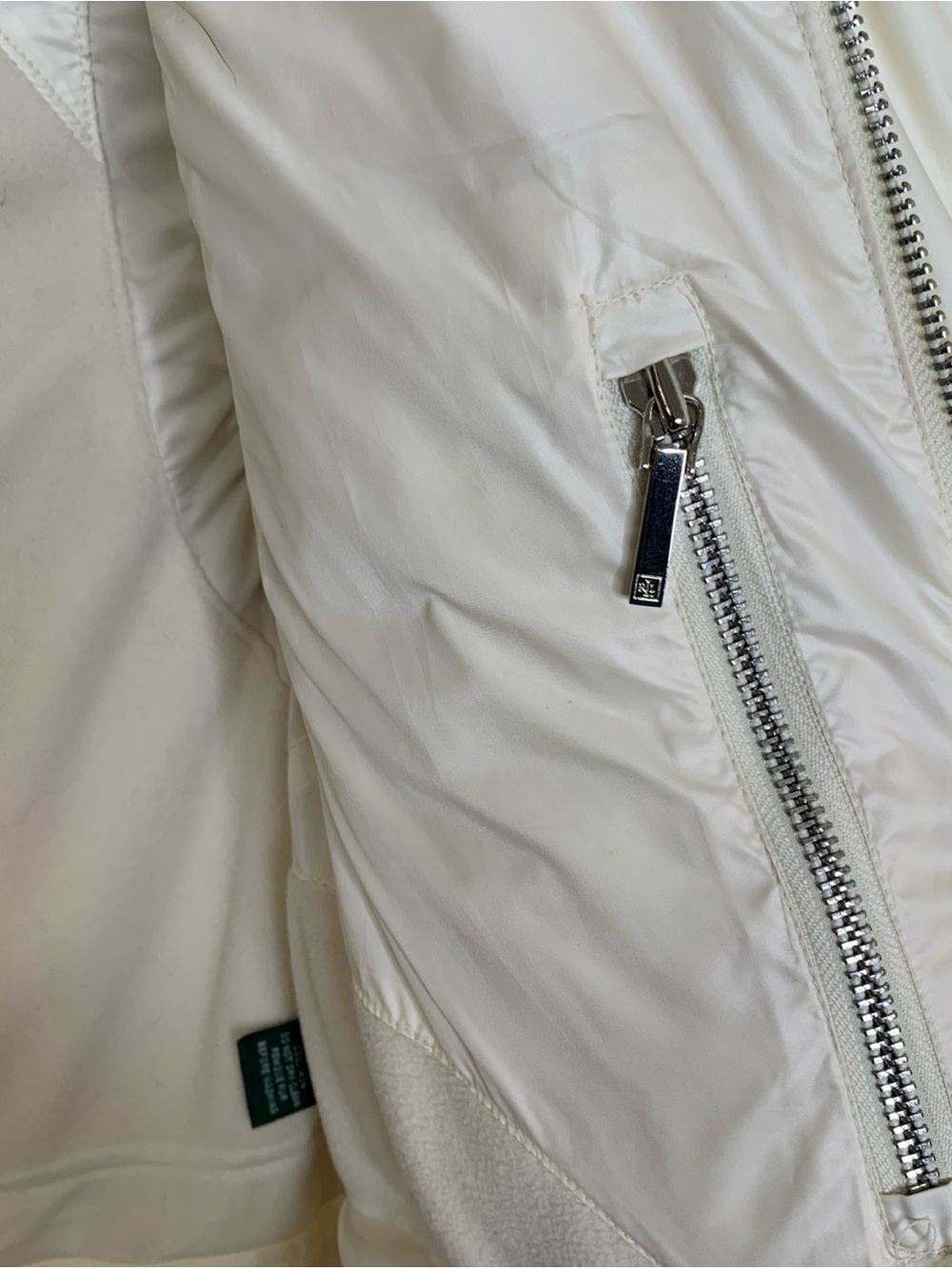 Lauren Ralph Lauren Down Puffer Vest Stand Faux Fur Collar Sz L  Cream/White - Picture 7 of 10
